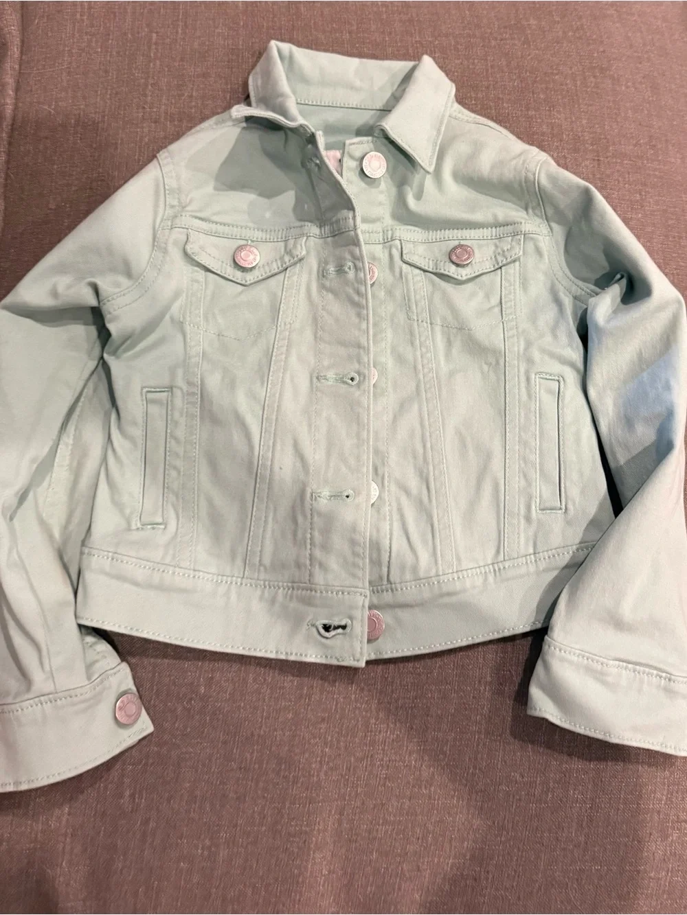 Old Navy Light Mint Green Kids Jean Jacket